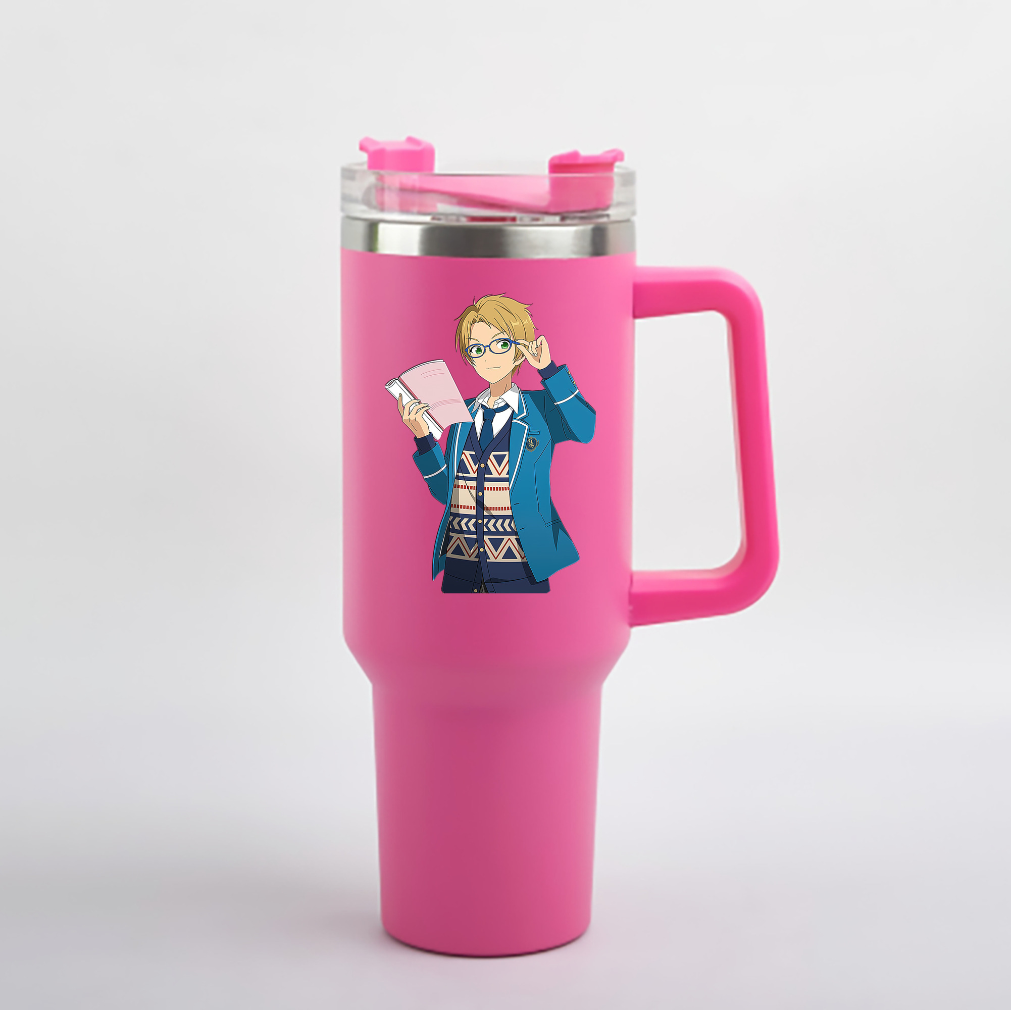 （画像用） あんさんぶるスターズ! Ensemble Stars 1200mL車用タンブラー - クリスタルステッカー（プラスチックストロー付き）